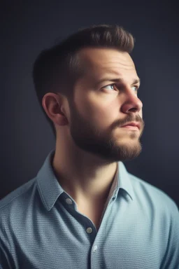 high quality photography 30 year old handsome developer man, stock photo premium, epic view, bright background, low-angle shot. 1970