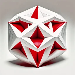 elastic heart in a shape of a white and red pentagon