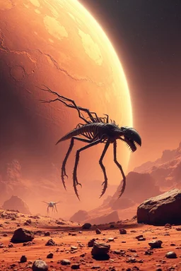 creature, living biological system on the planet Mars, with the conditions to be alive