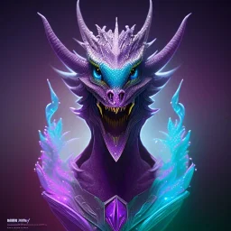 purple mythical creature in galaxy, teal and purple smoke, detailed, realistic, 4k