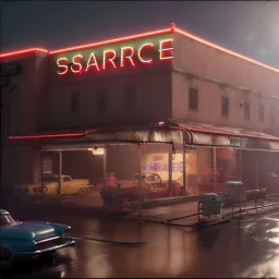 Ultra Realistic retro sci-fi afire Supermarket parking scene, 1960 year, blonde woman, sweet scarlet Johansson face, perfect iris, glow eyes, face makeup, tight latex coat; many panic people looking, Retro sci-fi style, soft color, highly detailed, unreal engine 5, ray tracing, RTX, lumen lighting, ultra detail, volumetric lighting, 3d, finely drawn, high definition, high resolution.