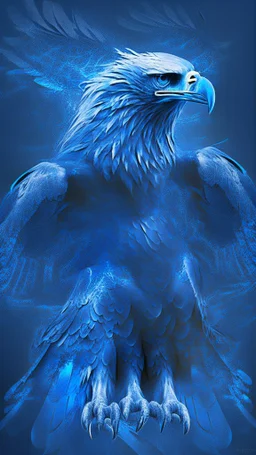 eagle made of blue energy