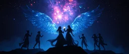From the shadows, they rise, with a spark in their eyes, Ethereal echoes of a world we once knew, With the glam and the glamor, we reach for the skies, Cosmic rhythms pull us through, [Chorus] Suti came for our world, with the power to ignite, Dancing through the stars, we find our light.