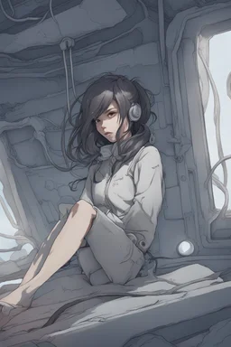 [Shay] Time seemed to distort as she floated alone in the unending void. She carefully rationed her meager supplies, spending long hours sleeping to conserve oxygen. But even in dreams, panic crept in. She found herself gasping for breath in a sudden waking, the pod walls crushing inward as the air grew thin. Checking readings only heightened her fear - reserves dropping faster than expected. Sophie scrabbled through storage for anything that could boost the failing life support, coming up