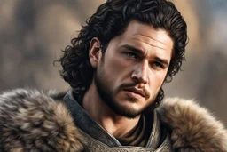 Kit Harington skich Oil anime artstyle , king of the north them, intricate details, highly detailed, high details, detailed portrait, masterpiece,ultra detailed, ultra quality