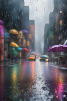 colorful rain, hyper realistic photography, surealist style, highly detailed, 8k