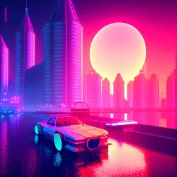 beautiful synthwave city, 8K resolution