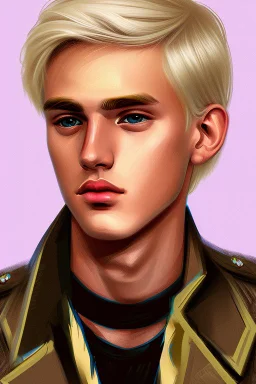 Extremely rich young blonde guy portrait