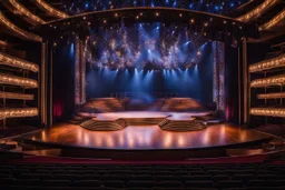 a luxury big opera dance stage,close up ,show main stage