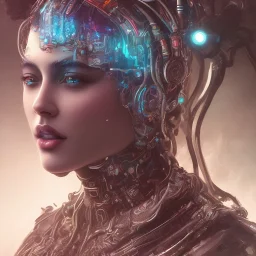 beautiful colorful facing portrait cyber punk of shiva 3D rendering