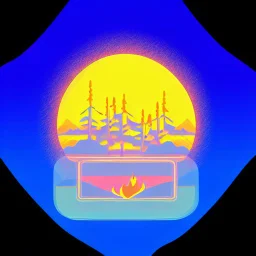 Alberta Fires, VaporWave, icon, forest fires, burning, mountains, wildfire