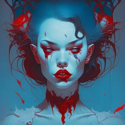 dream portrait of female vampire by james jean