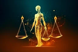 COMPARATIVE LAW. Draw the right symbols. IT CAN BE EITHER THE GODDESS OF JUSTICE WITH SCALES OR THE JUDGE'S HAMMER. HIGH-QUALITY ABSTRACT image IN 8K resolution