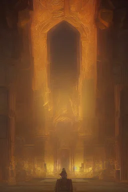 Inside a temple made of amber and gold