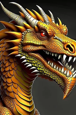 Dragon realistic orange