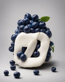 The number 2 is wrapped in large blueberries