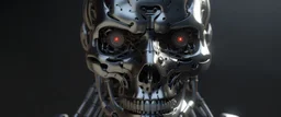 4K. REALISTIC FULL DETAILS. Robot terminator. portrait de marianne symbole france