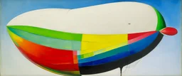 A white bird shaped airship painted by Alexej von Jawlensky