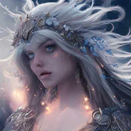 concept art of epic fantasy ice flowers and many small semi transparent white snowflakes, majestic, intricate, masterpiece, insanely detailed, 4k resolution, cinematic smooth, intricate details , soft smooth lighting, vivid pastel colors, iridescent accents
