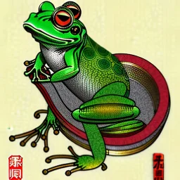 Ukiyo-e frog