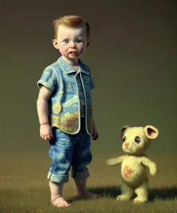 Van gogh toddler, full body, dramatic lighting, hyper realistic