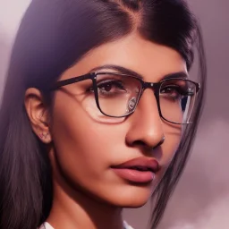 portrait beautiful mia khalifa, background fog, volumetric lighting, particals, intricate detail,realistc, close up,