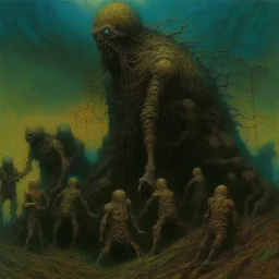 an homage to the grotesque, by Beksinski, surreal horror