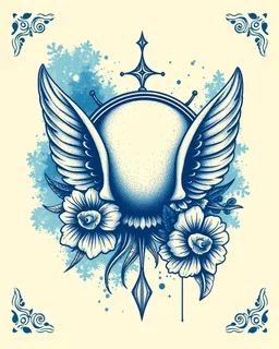 pyscho blue, grainy holoprinting vintage classic tattoo --chaos 8 --ar 1:1 --sref 3322162017 --personalize ib7uawf --stylize 1000 --v 6.1