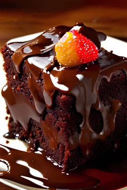 brownie ,delicious, mouth watering chocolate sause and fruets