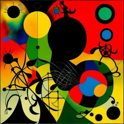 sunset, by Joan Miro, abstract geometric art