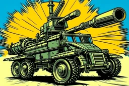 Pop art style anti Aircraft vehicle