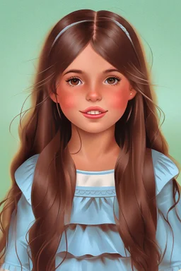 Book description: A girl with a bossy sort of voice, lots of bushy brown hair and rather large front teeth