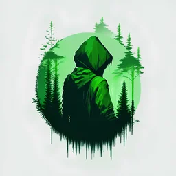 green, minimalistic, banner, beautiful, drawing, art, forest, full, png