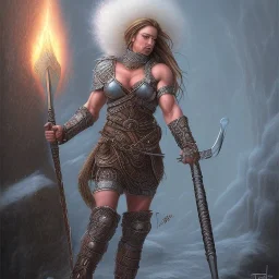 illustration dnd icelandic female bodybuilder barbarian by adrian smith ted nasmith