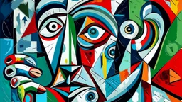 generates an image based on the theme and pictorial style of Pablo Picasso