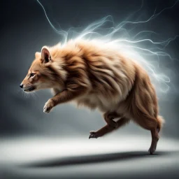 An animal moving under impulse power