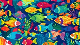 Under the sea colorful fish