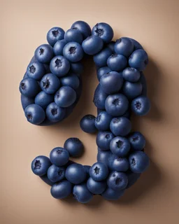 The number 2 is wrapped in large blueberries