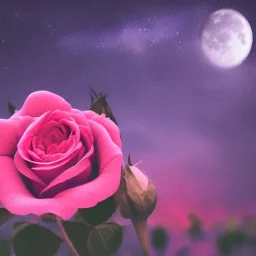 beautiful rose in the moonlight