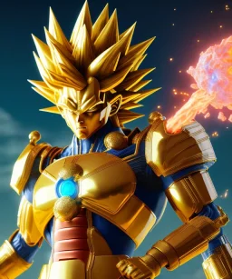 Goku, metal golden semi armor, defined muscles, no shirt, soft light atmosphere, light effect，vaporwave colorful, concept art, smooth, extremely sharp detail, finely tuned detail, ultra high definition, 8 k, unreal engine 5, ultra sharp focus