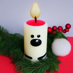 A Christmas candle shaped like a cow
