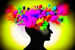 A mind with a variety of colorful thoughts .