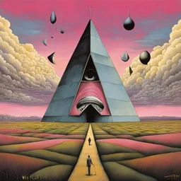 "PINK FLOYD" Album cover for "THE DIVISION BELL", by Wes Benscoter and Aeron Alfrey, surreal dystopia, mind-bending illustration, dramatic album art, weird horror