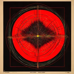 🏁 schematic of mortality, abstract geometric art, straight lines and precise angles, by Arthur Secunda and H.R. Giger and Wassily Kandinsky, mind-bending poster art, asymmetric, 2D, red hues, warm colors, dark background..