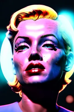 Ultra Realistic retro sci-fi scene, portrait, blonde woman, sweet young Marilyn Monroe face, perfect iris, tight latex coat, Strange planet background, Retro sci-fi style helmet, fog, rain, soft color, highly detailed, unreal engine 5, ray tracing, RTX, lumen lighting, ultra detail, volumetric lighting, 3d, finely drawn, high definition, high resolution.