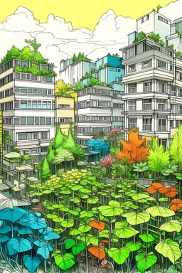 Drema city, plants, drawing, color, beutiful