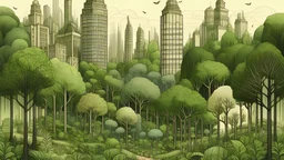 city with plants and trees