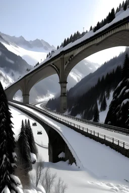 Landwasser viaduct sneeuw