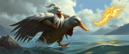 duck gandalf looks beyond really powerful, fantasy illustration