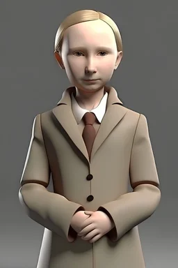 Seorang gadis berpakaian Putin, 3D animation